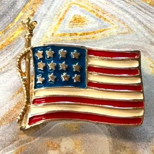 Mimi Di N American Flag Brooch (Vintage) (Rare)
